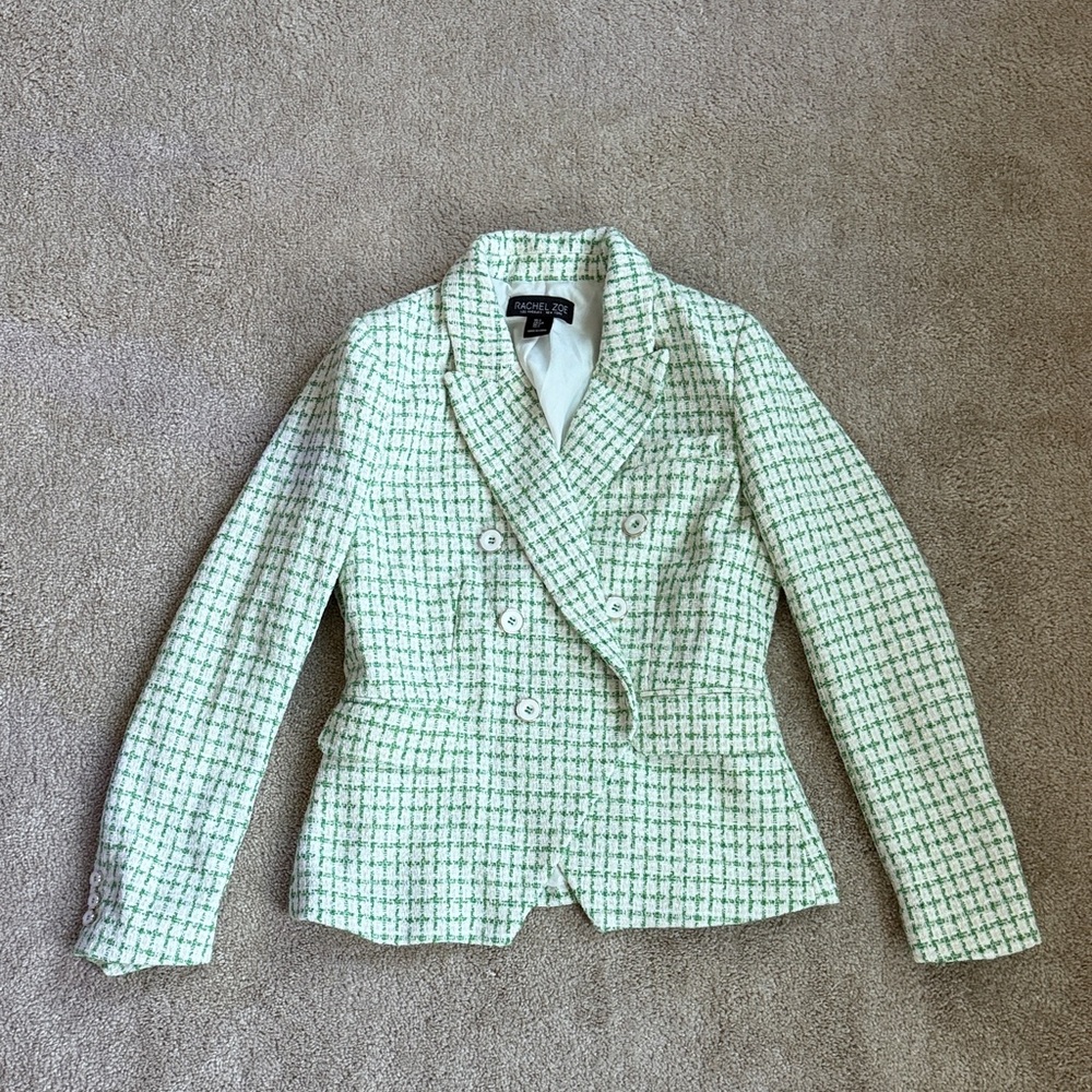 Rachel Zoe Green and White Blazer